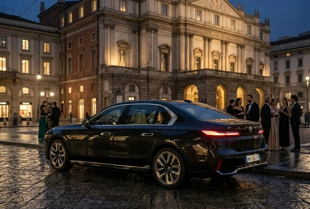 BMW i7 vista laterale