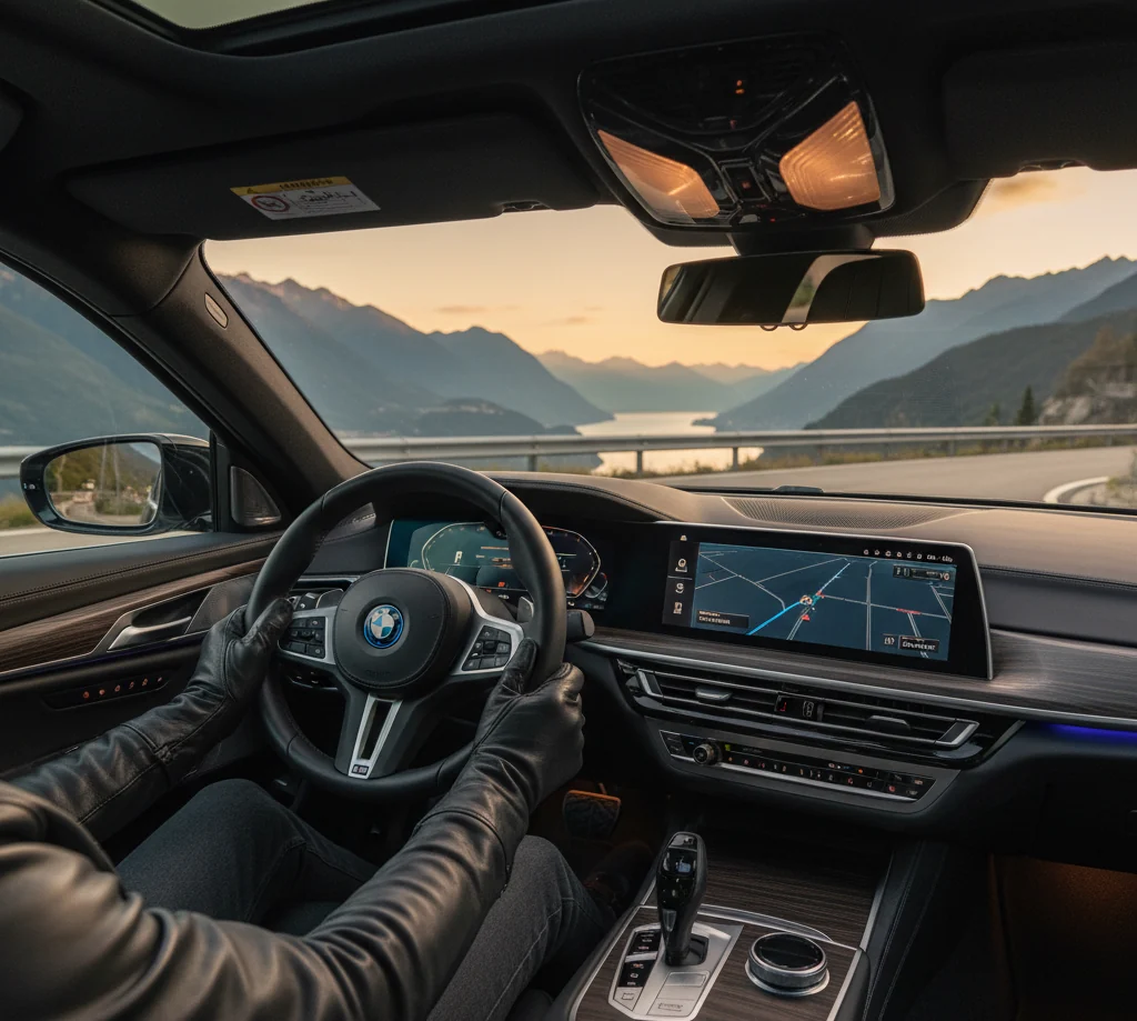 Interno BMW 7 Series Executive Lounge con Theatre Screen